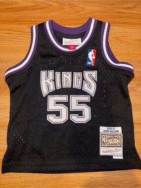 Mitchell & Ness Black and Purple Sacramento Kings Kids Jersey #55
